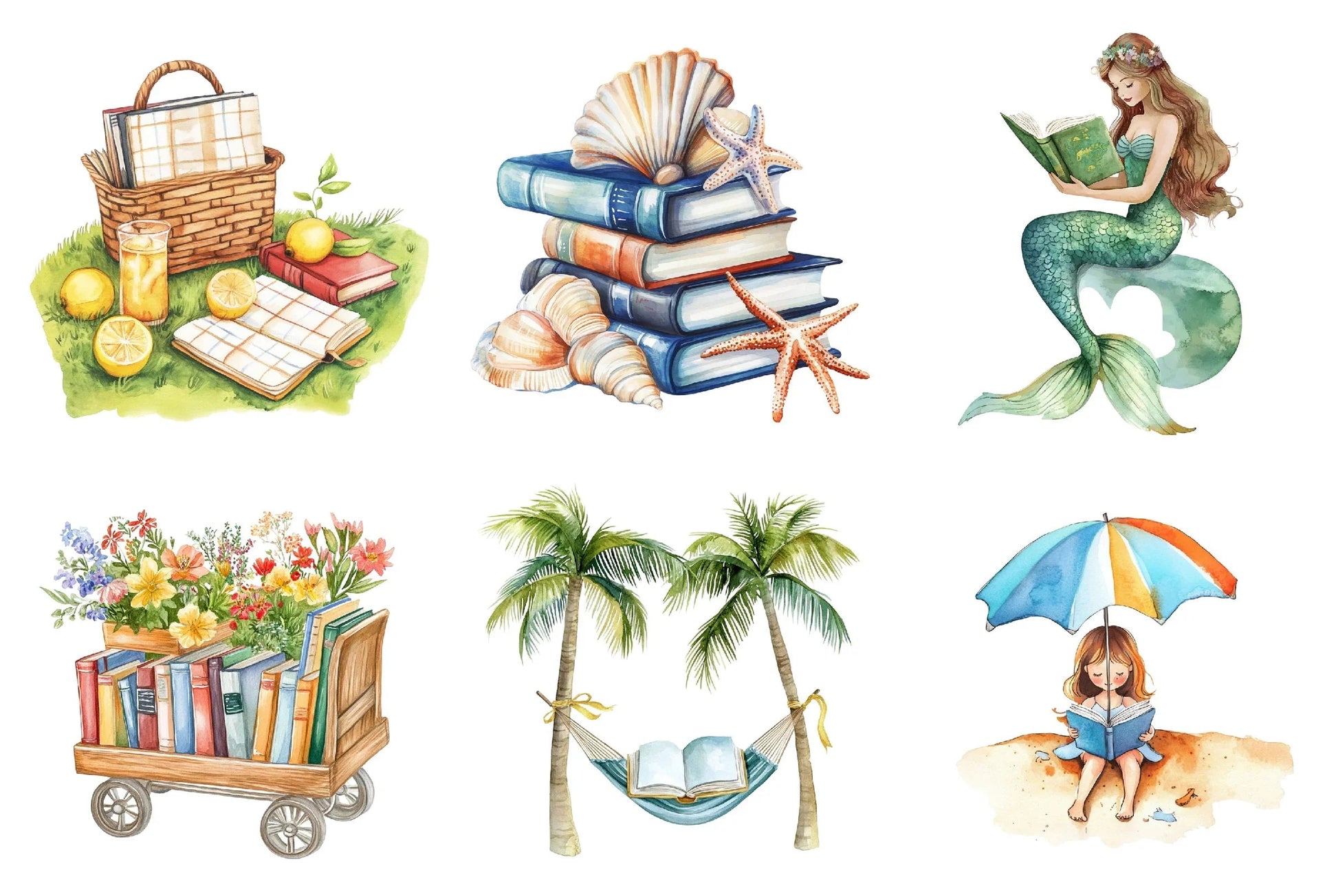 Summer Reading Clipart Bundle - CraftNest - Digital Crafting and Art