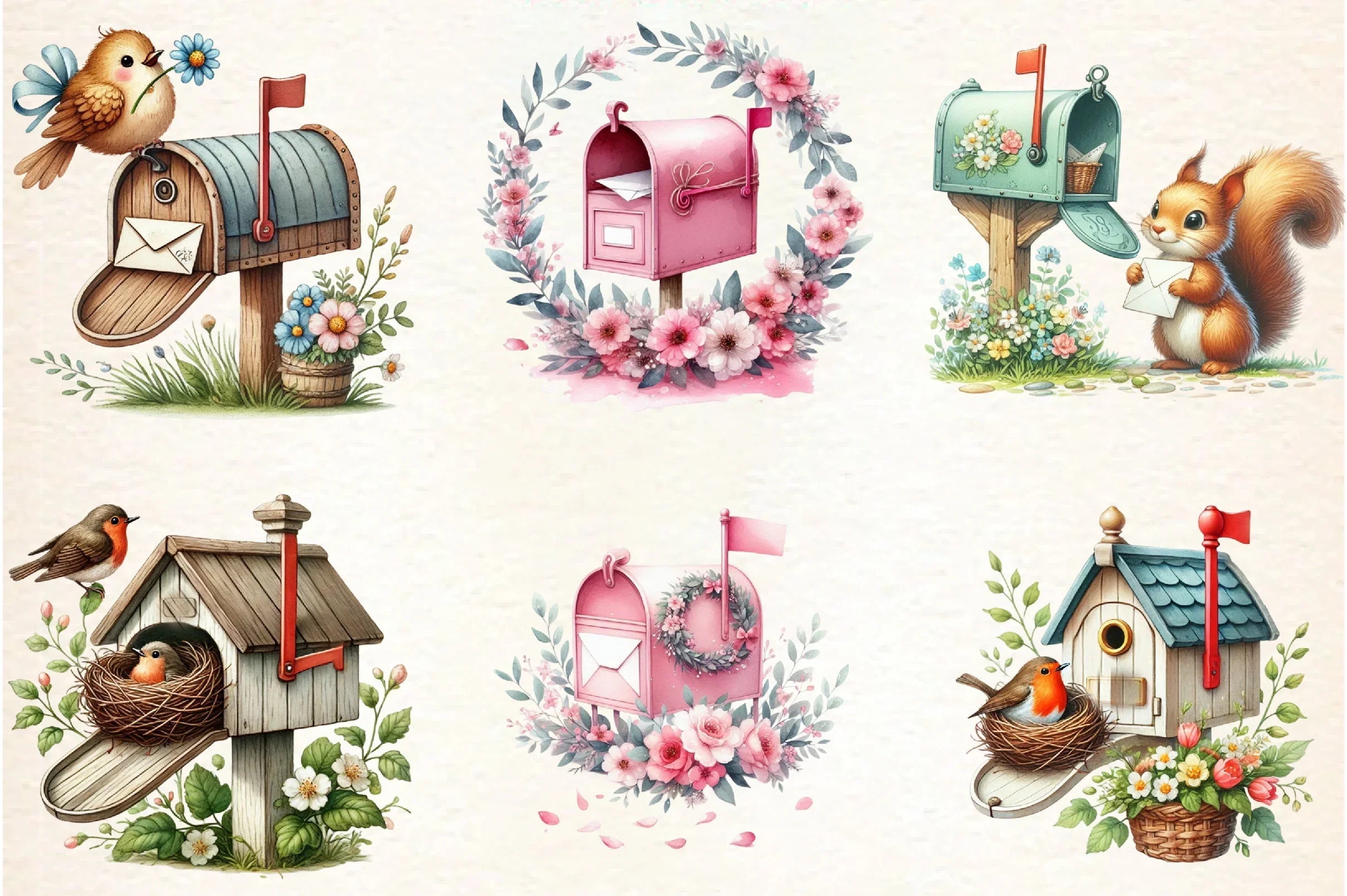Spring Mailbox Clipart Bundle - CraftNest - Digital Crafting and Art