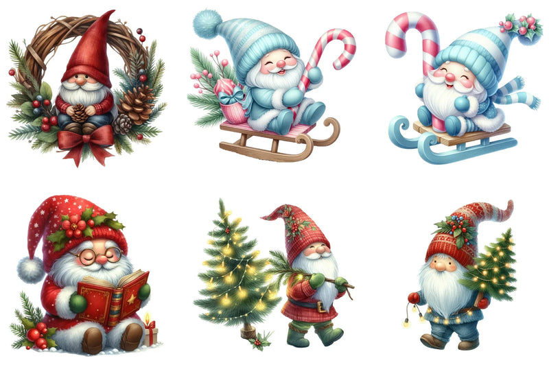 Cozy Christmas Gnomes Clipart Bundle - CraftNest - Digital Crafting and Art