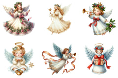 Vintage Christmas Angel Clipart Bundle 4 - CraftNest - Digital Crafting and Art