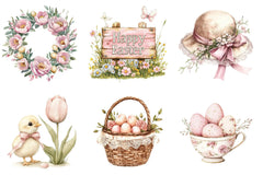 Vintage Dusty Rose Easter Clipart Bundle - CraftNest - Digital Crafting and Art