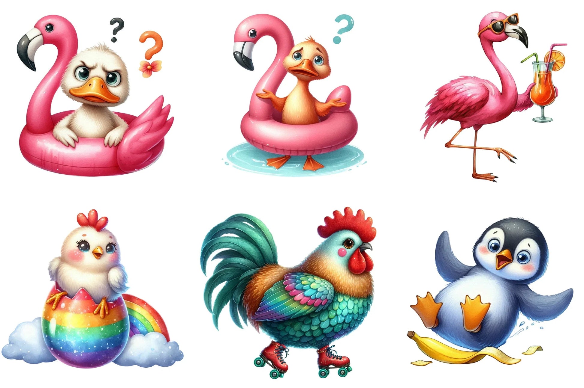 Funny Birds Clipart Bundle - CraftNest - Digital Crafting and Art