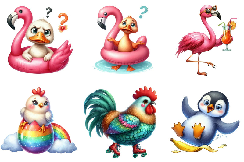 Funny Birds Clipart Bundle - CraftNest - Digital Crafting and Art