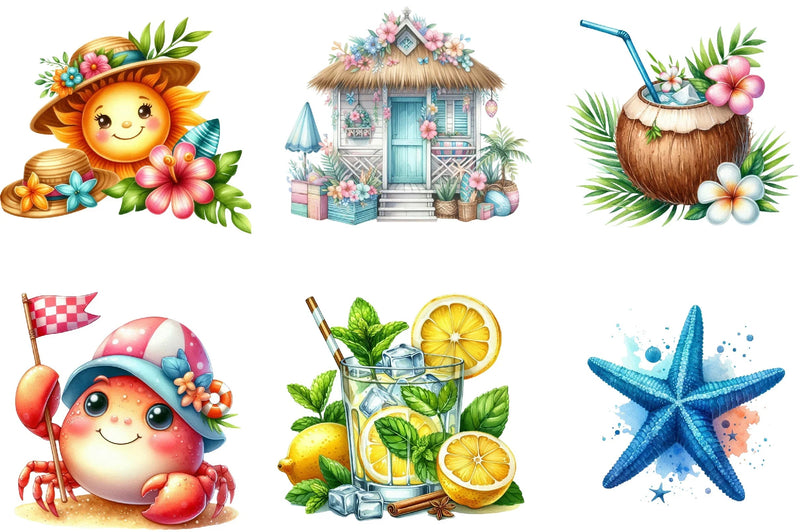 Summer Beach Clipart Bundle - CraftNest - Digital Crafting and Art