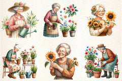 Gardening Grandma Flower Clipart Bundle - CraftNest - Digital Crafting and Art