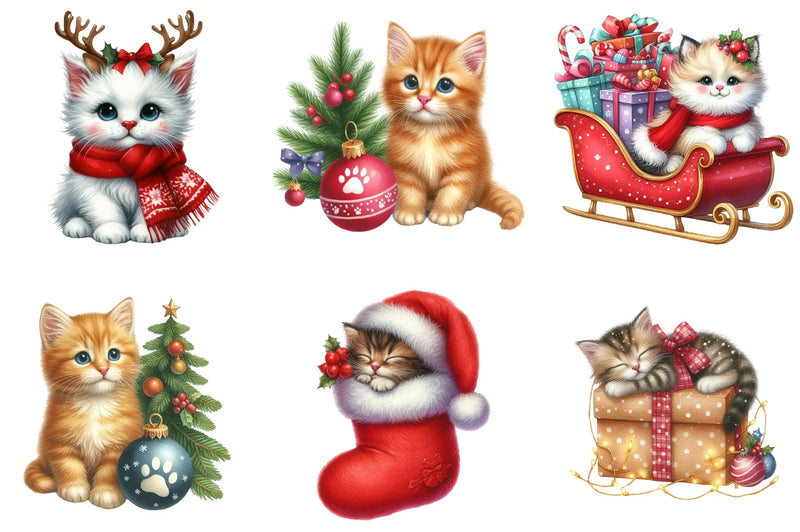 Kitten Christmas Clipart Bundle - CraftNest - Digital Crafting and Art