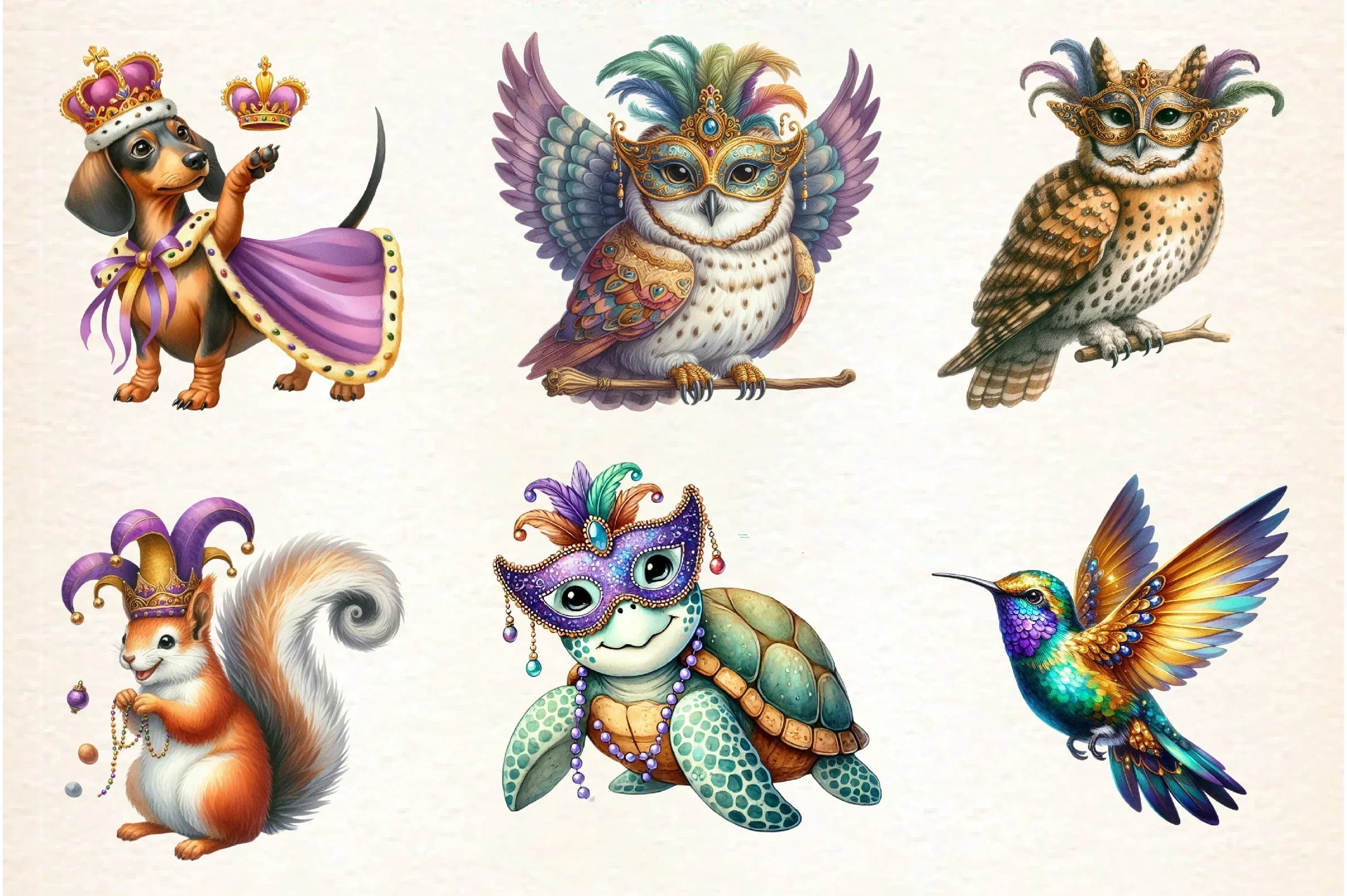 Mardi Gras Animal Clipart Bundle - CraftNest - Digital Crafting and Art