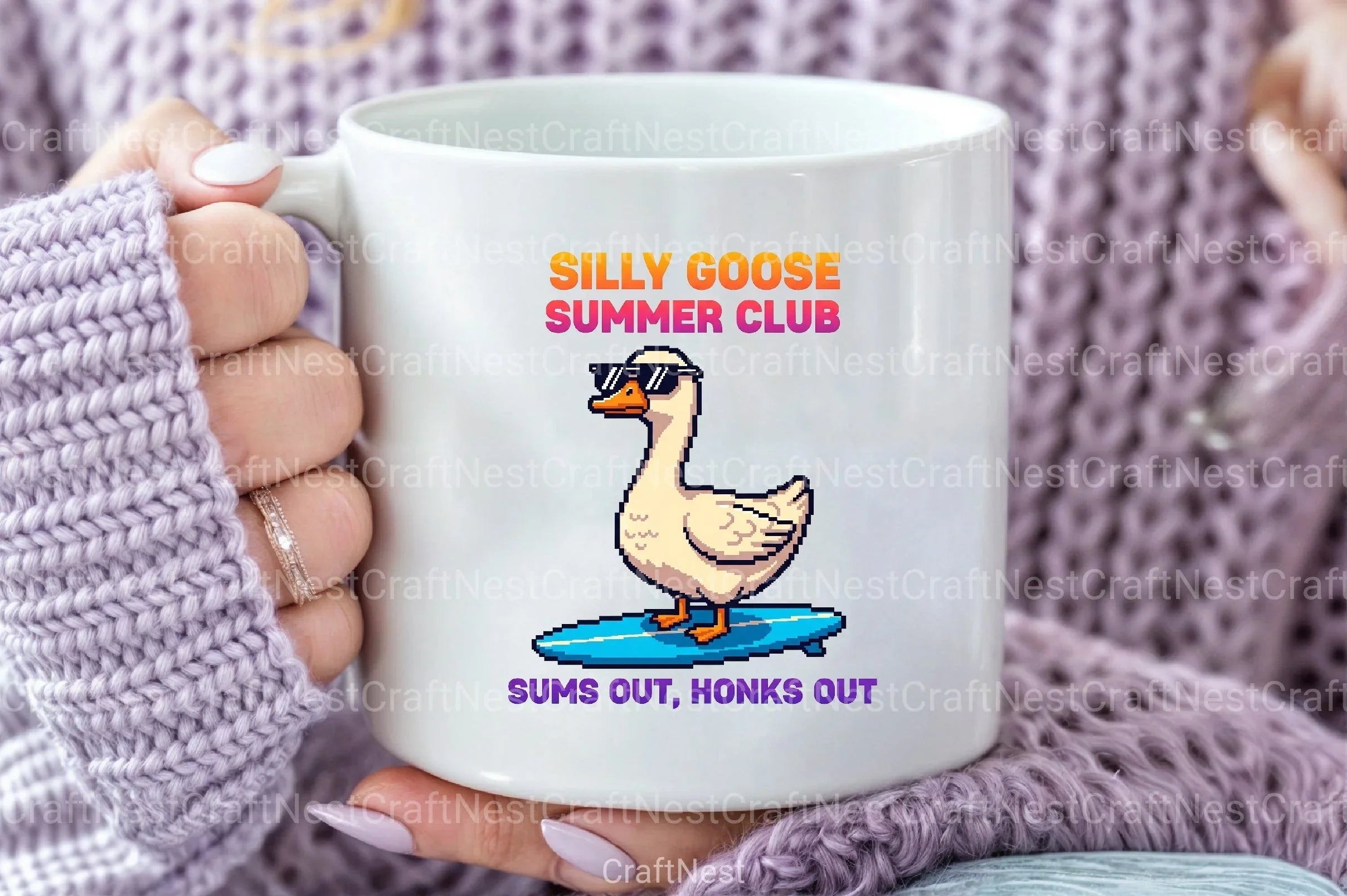 Blocky Style Funny Summer Goose Clipart Bundle 122 - CraftNest - Digital Crafting and Art