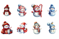 Cute Christmas Snowman Clipart Bundle - CraftNest - Digital Crafting and Art