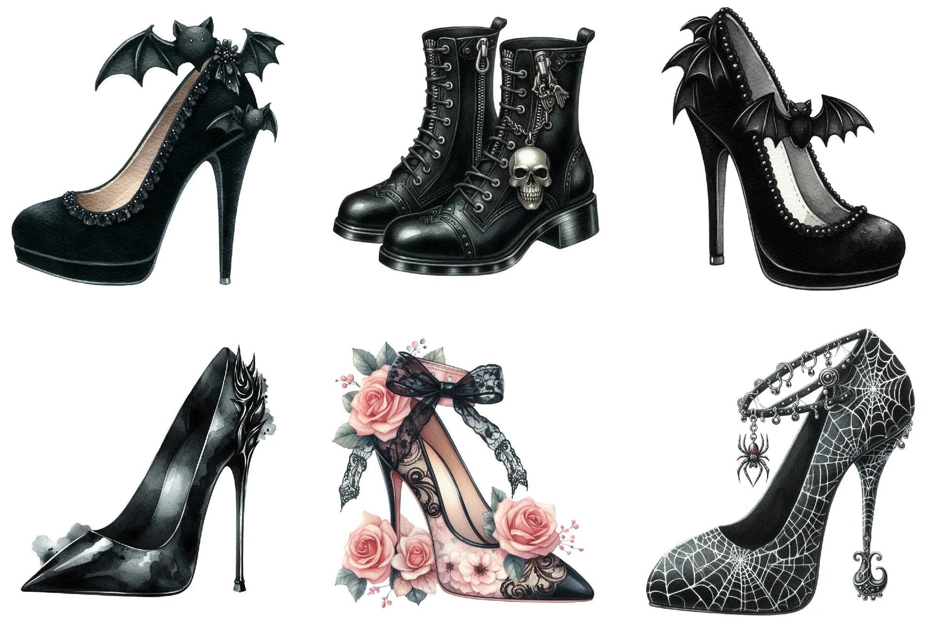 Gothic High Heel Shoes Clipart Bundle - CraftNest - Digital Crafting and Art