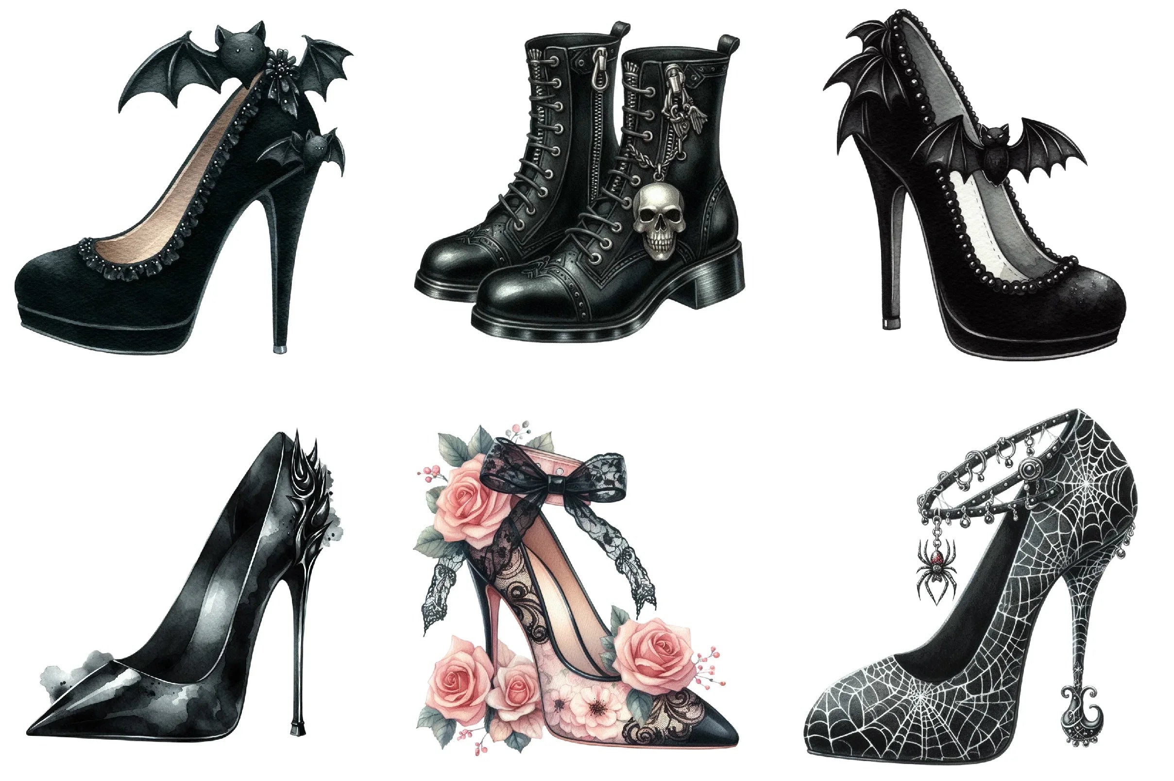 Gothic High Heel Shoes Clipart Bundle - CraftNest - Digital Crafting and Art