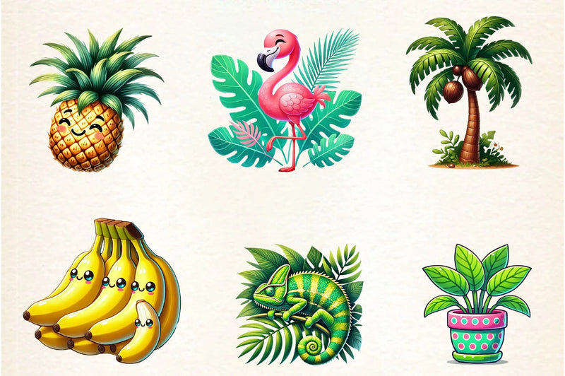 Tropical Spring Clipart Bundle - CraftNest - Digital Crafting and Art