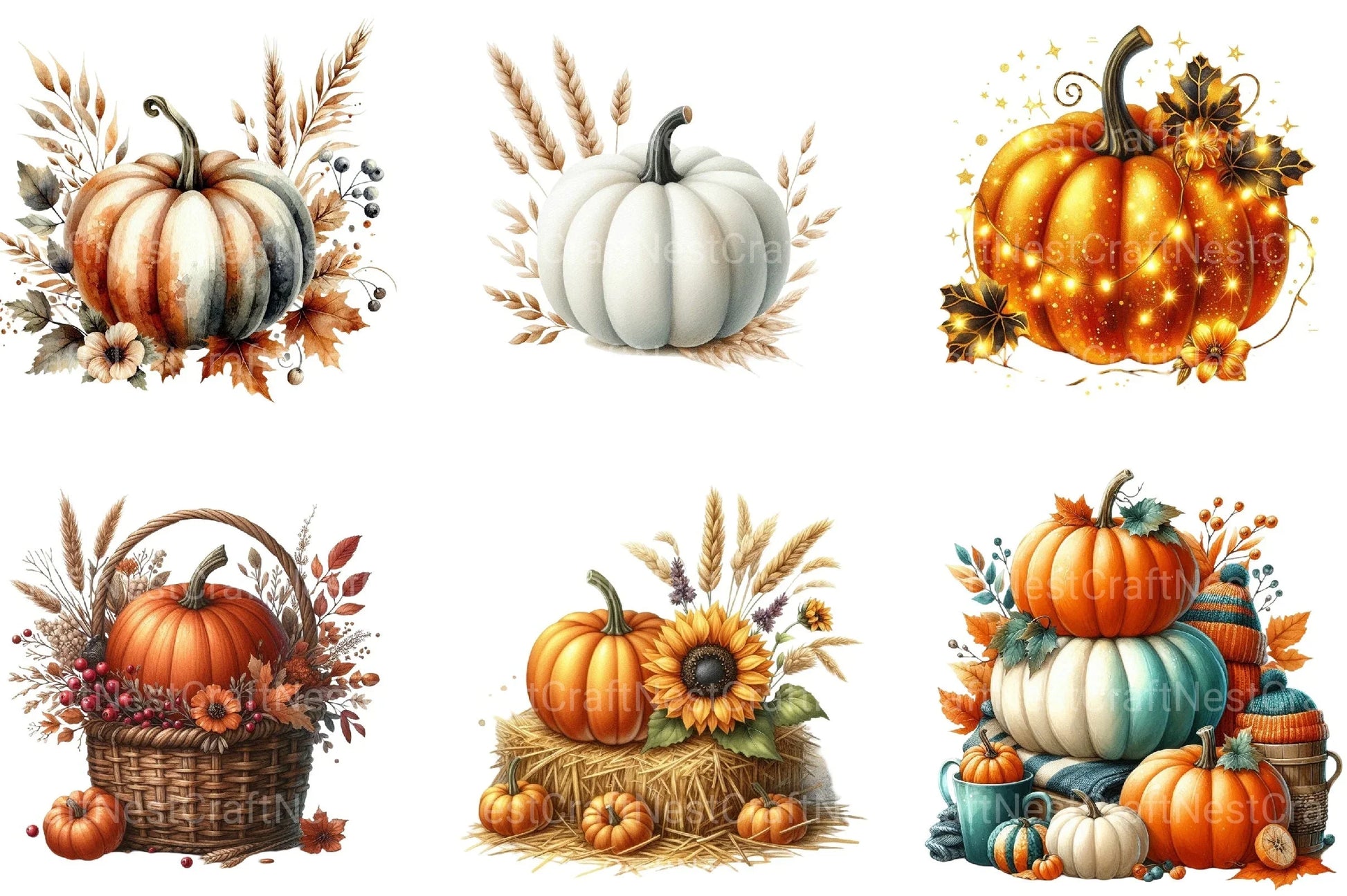 Autumn Pumpkin Clipart Bundle 77 - CraftNest - Digital Crafting and Art