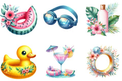 Summer Pool Day Clipart Bundle - CraftNest - Digital Crafting and Art