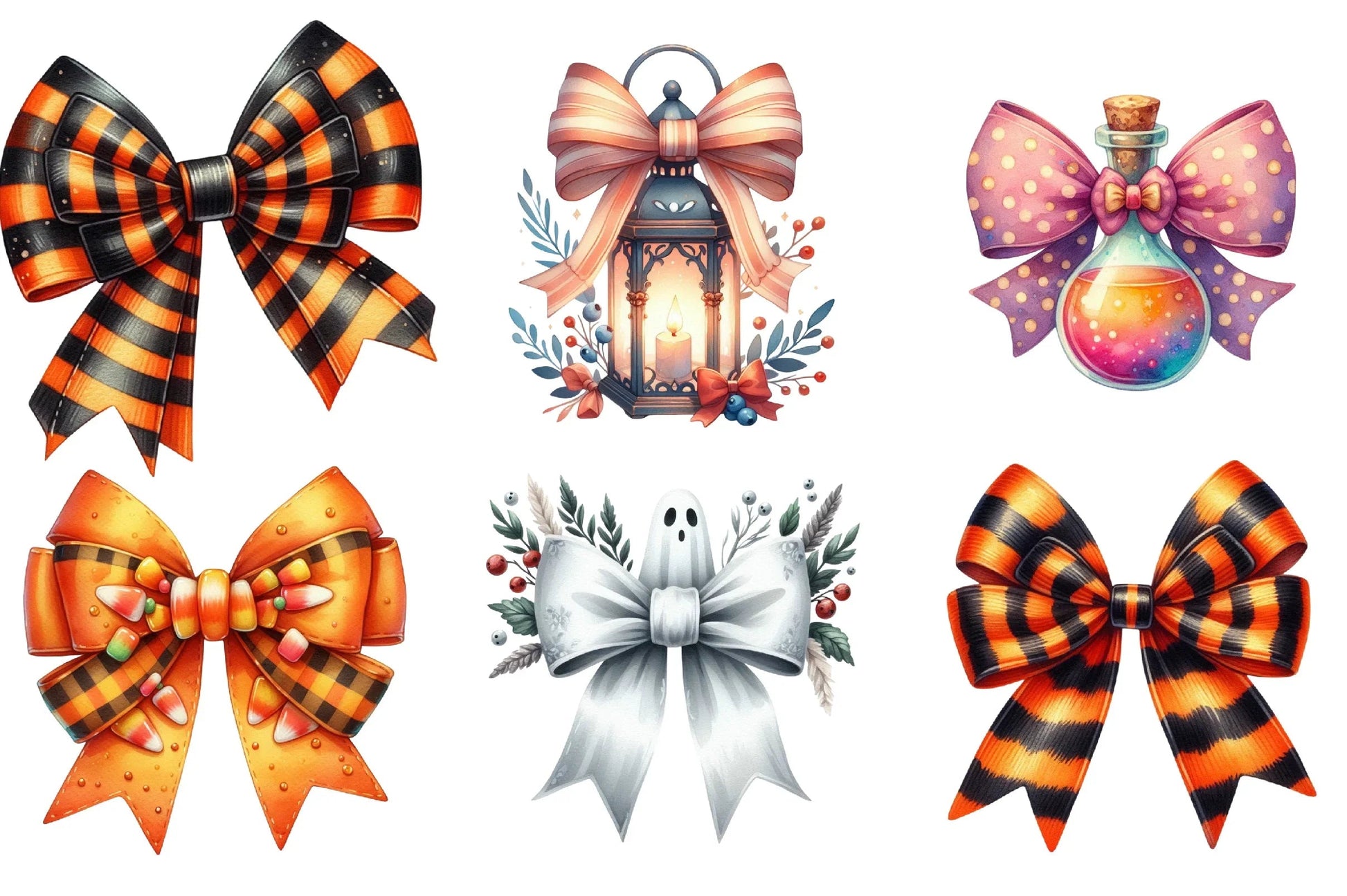 Halloween Coquette Bow Clipart Bundle - CraftNest - Digital Crafting and Art