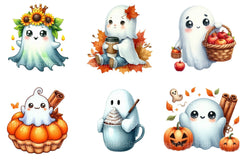 Autumn Spice Halloween Ghost Clipart Bundle - CraftNest - Digital Crafting and Art