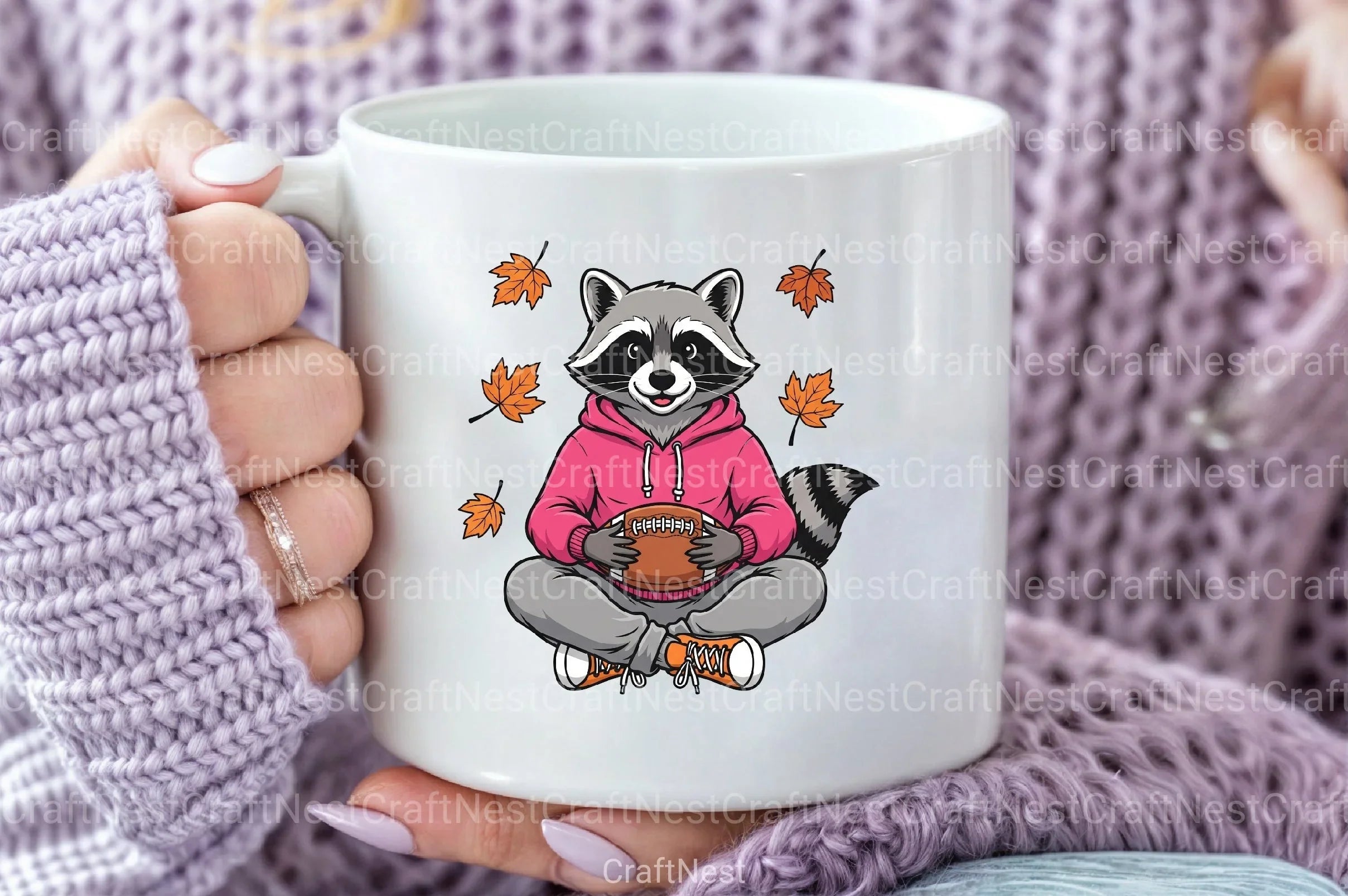 Raccoon Football Shirt Design & Fall Clipart Bundle - CraftNest - Digital Crafting and Art