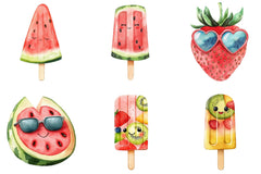 Summer Cute Fruits & Foods Clipart Bundle - CraftNest - Digital Crafting and Art