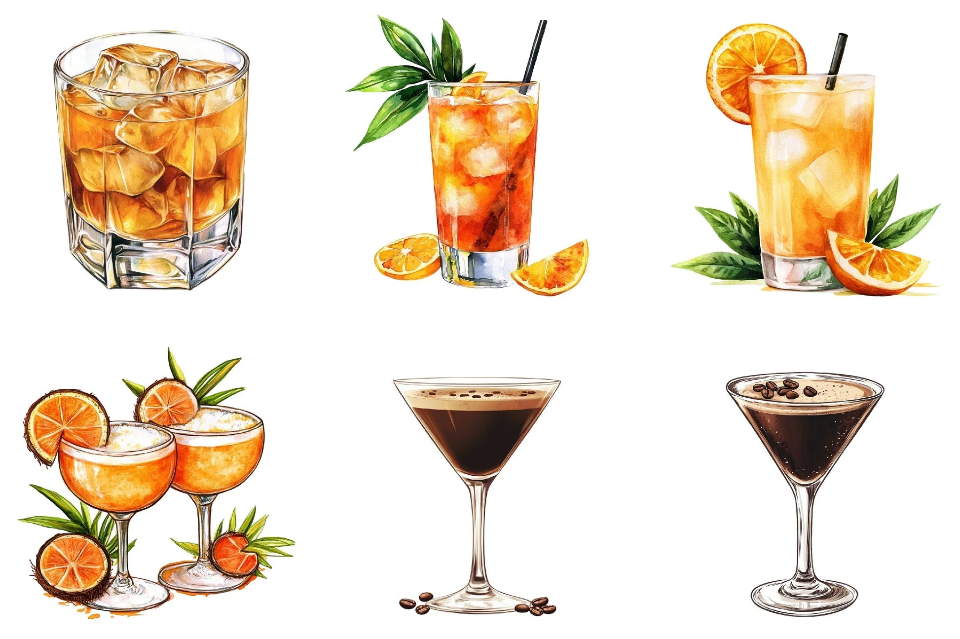 Tropical Cocktails Clipart Bundle - CraftNest - Digital Crafting and Art
