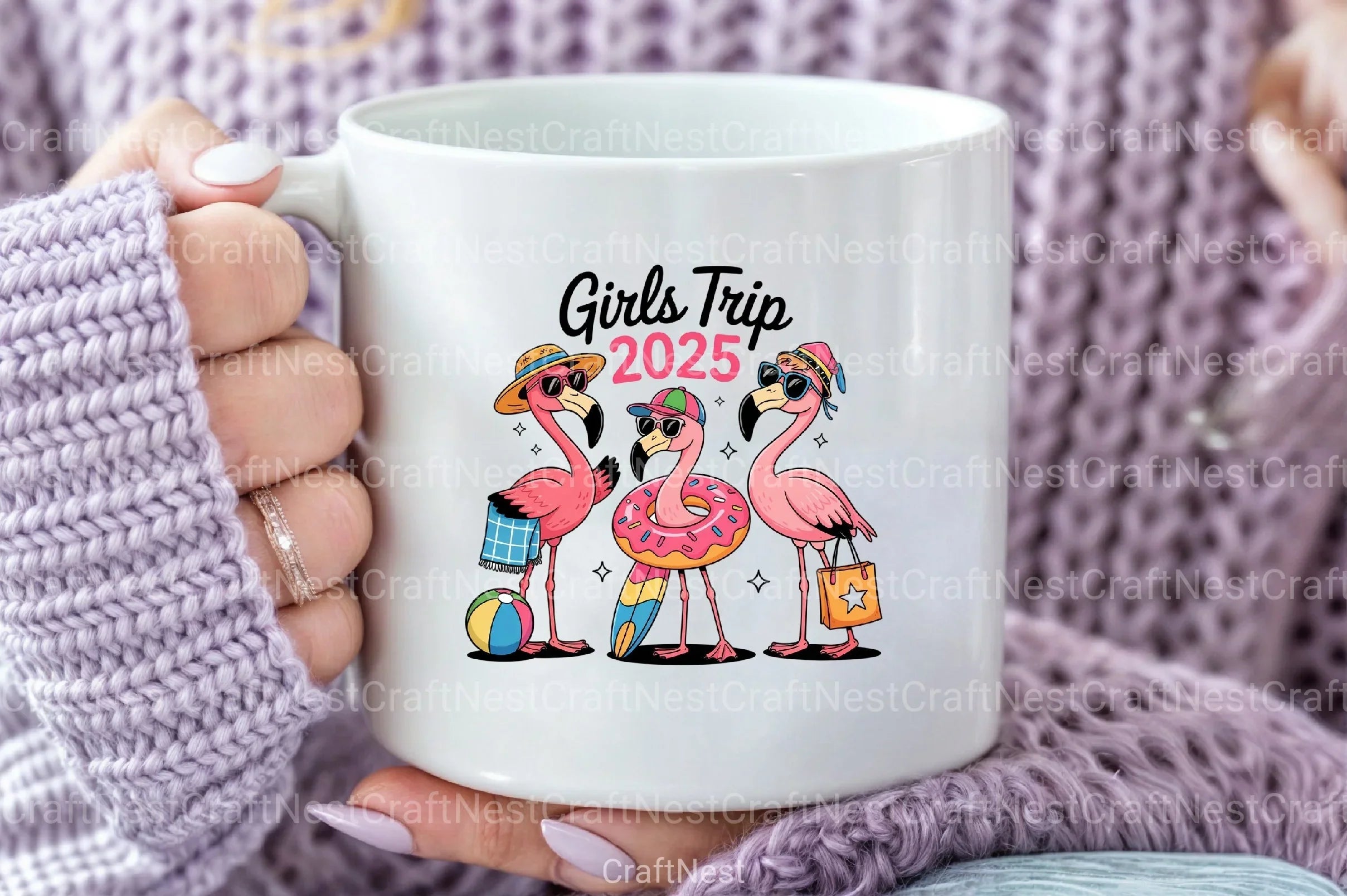 Summer Girls Trip Flamingo Beach Clipart Bundle 2025 - CraftNest - Digital Crafting and Art