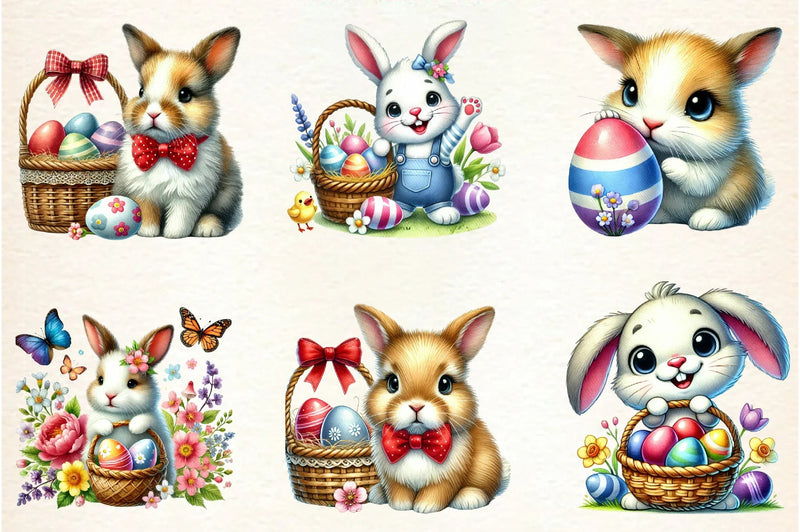 Easter Bunny Clipart Bundle - CraftNest - Digital Crafting and Art