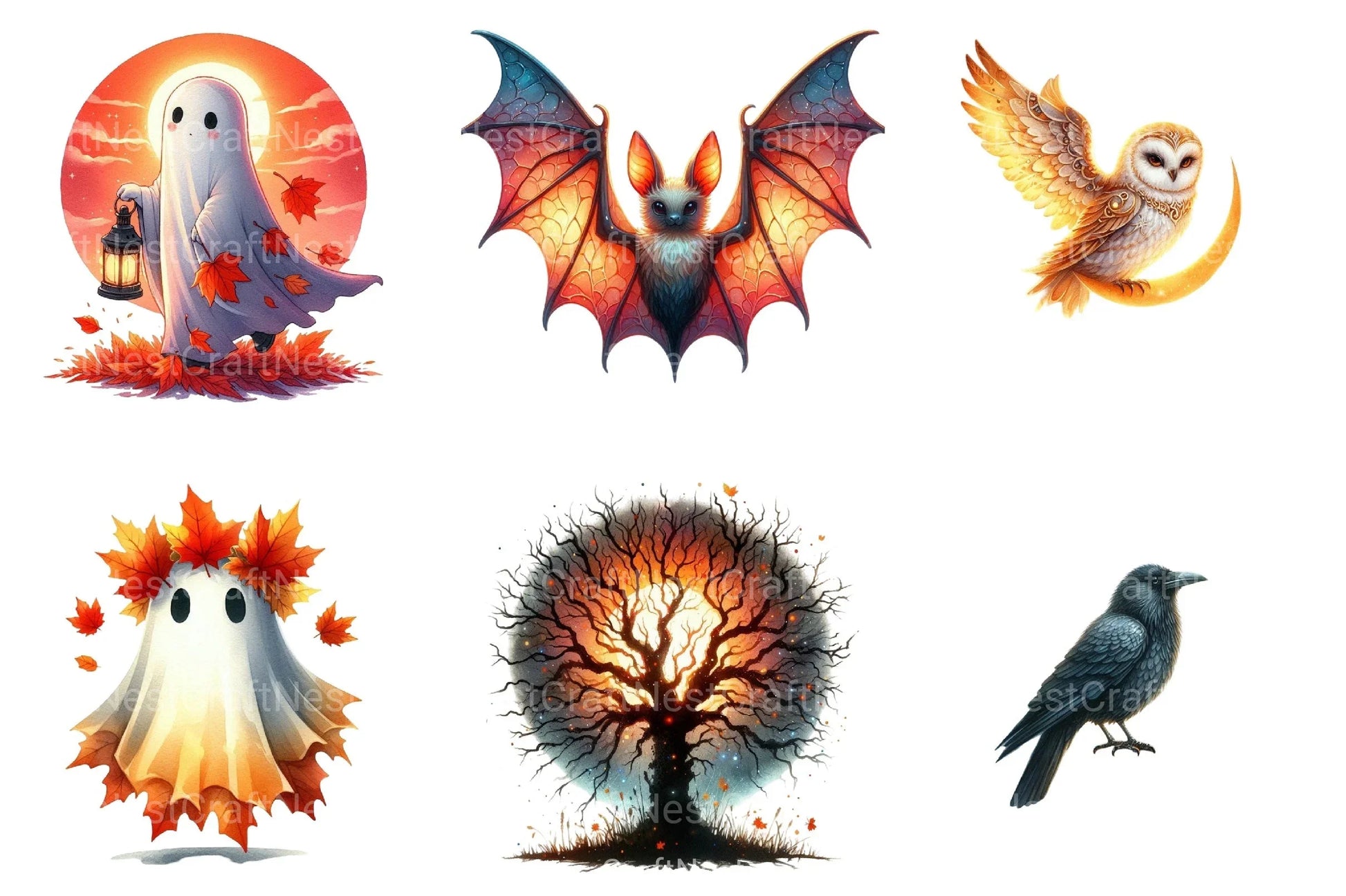 Autumn Dawn Halloween Clipart Bundle 3 - CraftNest - Digital Crafting and Art