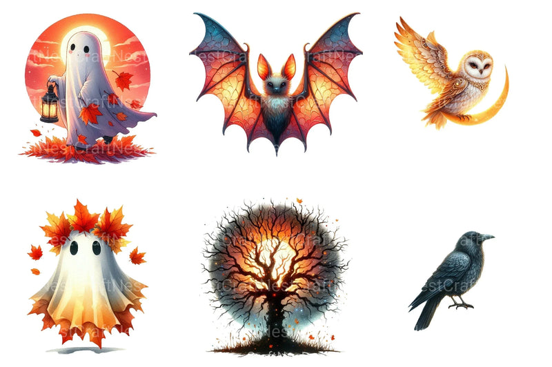 Autumn Dawn Halloween Clipart Bundle 3 - CraftNest - Digital Crafting and Art