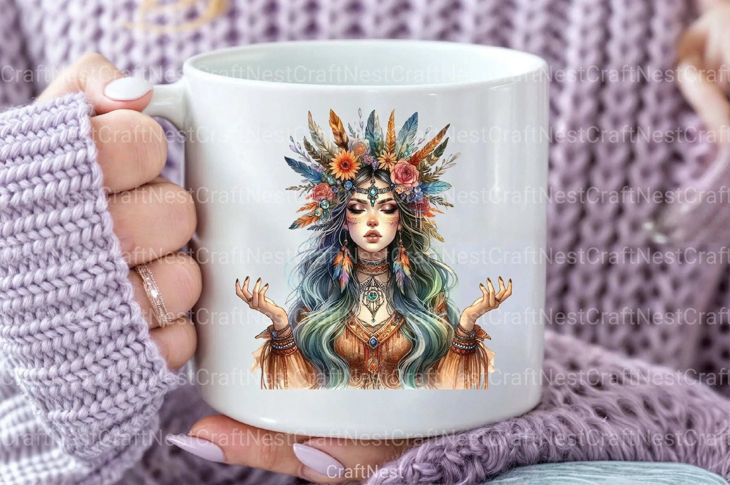 Tribal Boho Girl Clipart Bundle 5 - CraftNest - Digital Crafting and Art