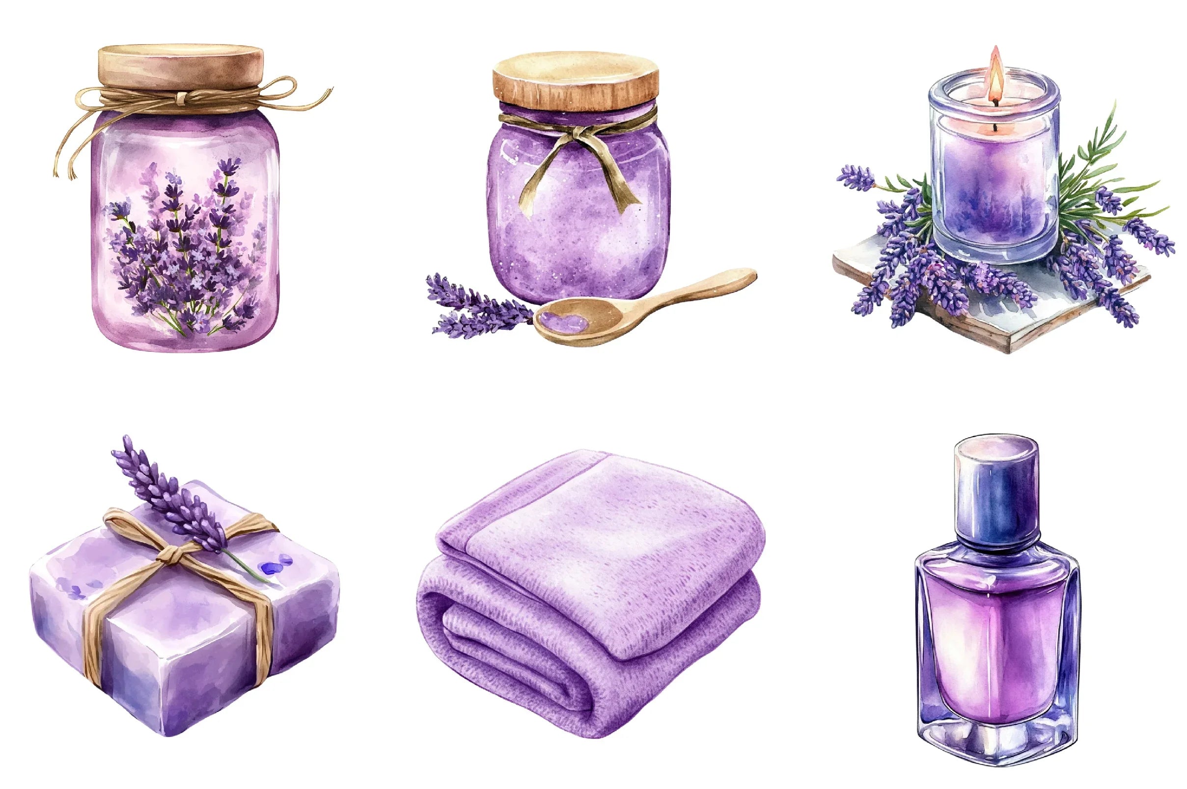 Lavender Pamper Time Clipart Bundle - CraftNest - Digital Crafting and Art