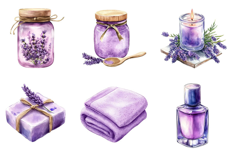 Lavender Pamper Time Clipart Bundle - CraftNest - Digital Crafting and Art