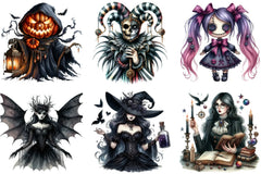 Gothic Halloween Characters Clipart Bundle - CraftNest - Digital Crafting and Art