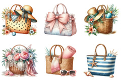 Summer Beach Bag Clipart Bundle - CraftNest - Digital Crafting and Art