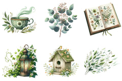 Sage Green Spring Clipart Bundle - CraftNest - Digital Crafting and Art