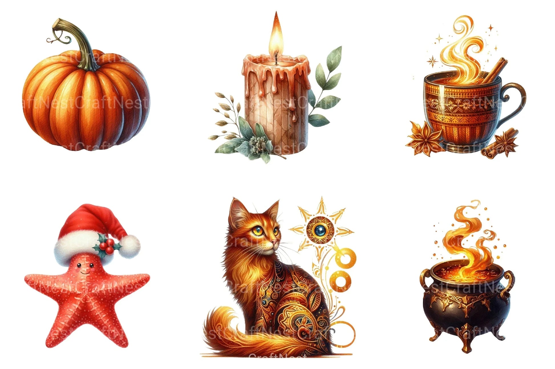Amber Halloween Clipart Bundle - CraftNest - Digital Crafting and Art