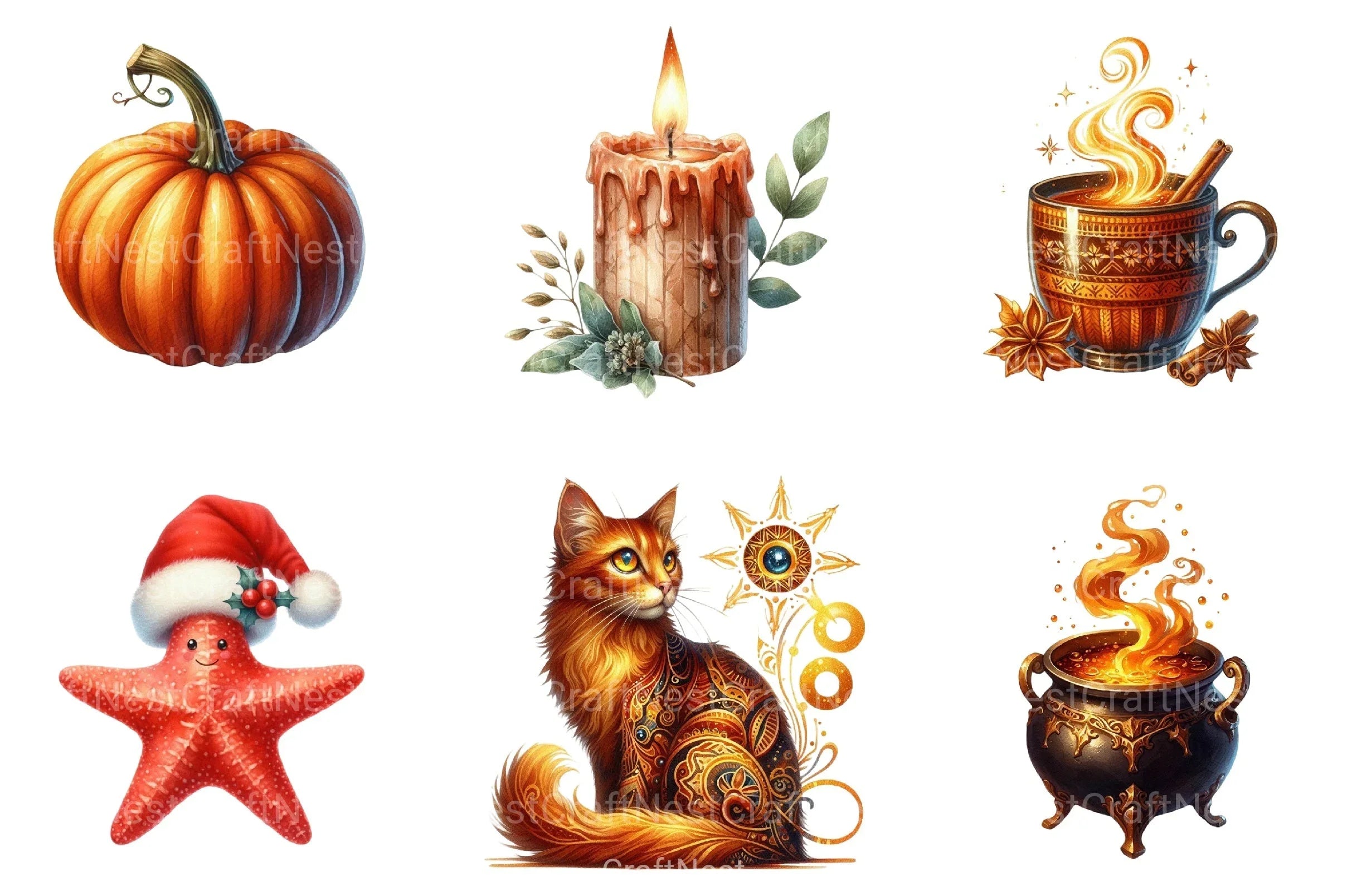 Amber Halloween Clipart Bundle - CraftNest - Digital Crafting and Art
