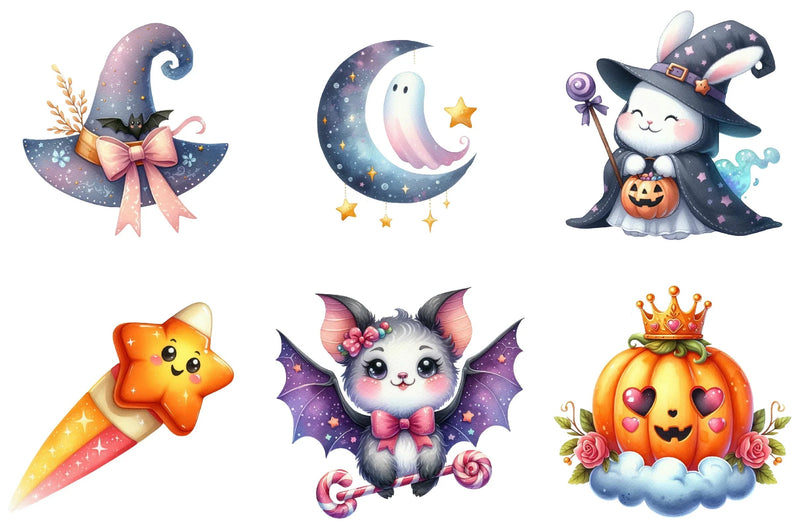 Dreamy Cute Halloween Clipart Bundle - CraftNest - Digital Crafting and Art