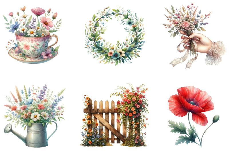 Spring Wildflower Clipart Bundle - CraftNest - Digital Crafting and Art