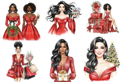 Black Woman Christmas Clipart Bundle - CraftNest - Digital Crafting and Art