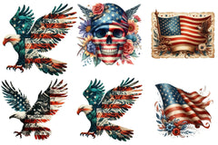 Vintage Grunge American Flag Clipart Bundle - CraftNest - Digital Crafting and Art