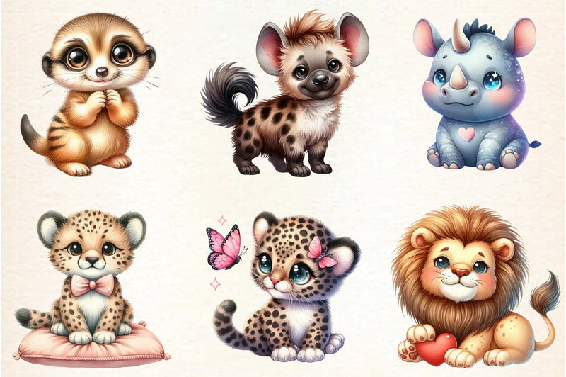 Kawaii Safari Animal Clipart Bundle - CraftNest - Digital Crafting and Art