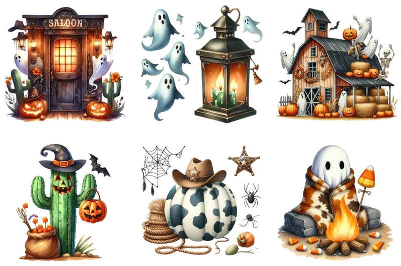 Western Halloween Clipart Bundle - CraftNest - Digital Crafting and Art