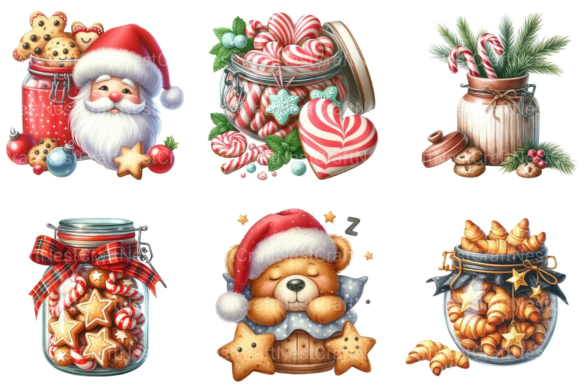 Christmas Cookie Jars Clipart Bundle - CraftNest - Digital Crafting and Art