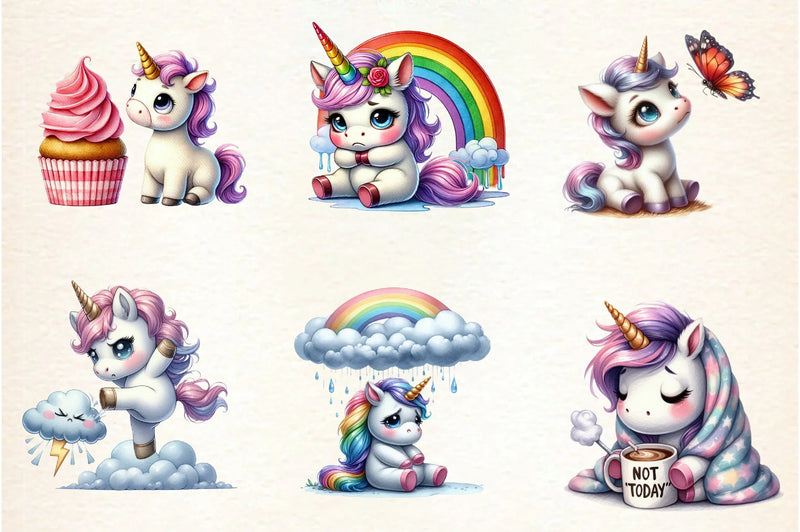 Grumpy Unicorn Clipart Bundle - CraftNest - Digital Crafting and Art