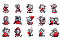 Valentine Cats Clipart Bundle - CraftNest - Digital Crafting and Art