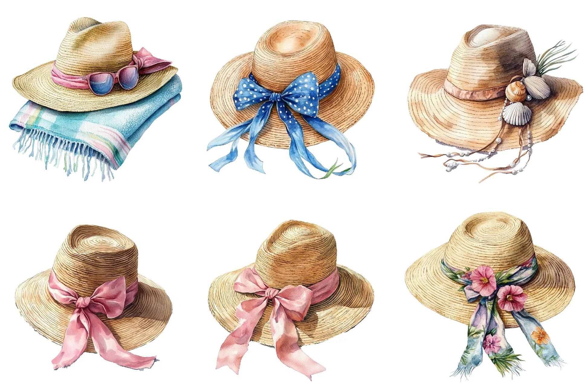 Summer Hat Clipart Bundle - CraftNest - Digital Crafting and Art