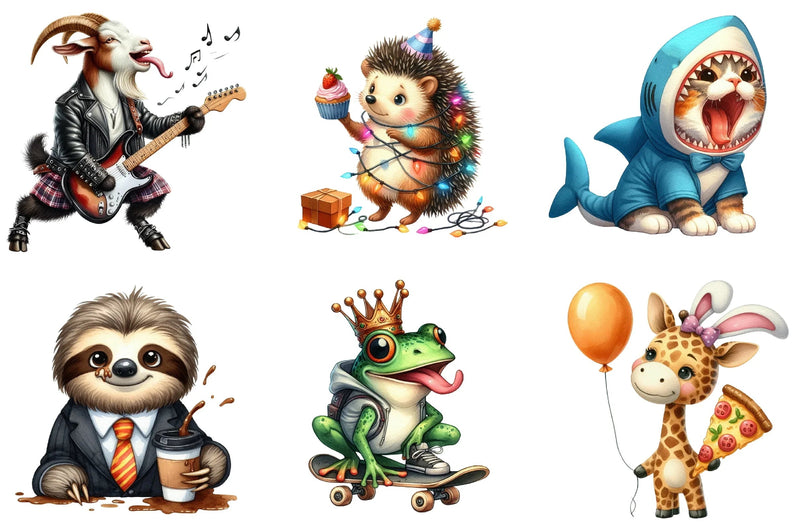 Quirky Funny Animals Clipart Bundle - CraftNest - Digital Crafting and Art