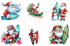 Christmas Santa Surfboard Clipart Bundle 99 - CraftNest - Digital Crafting and Art