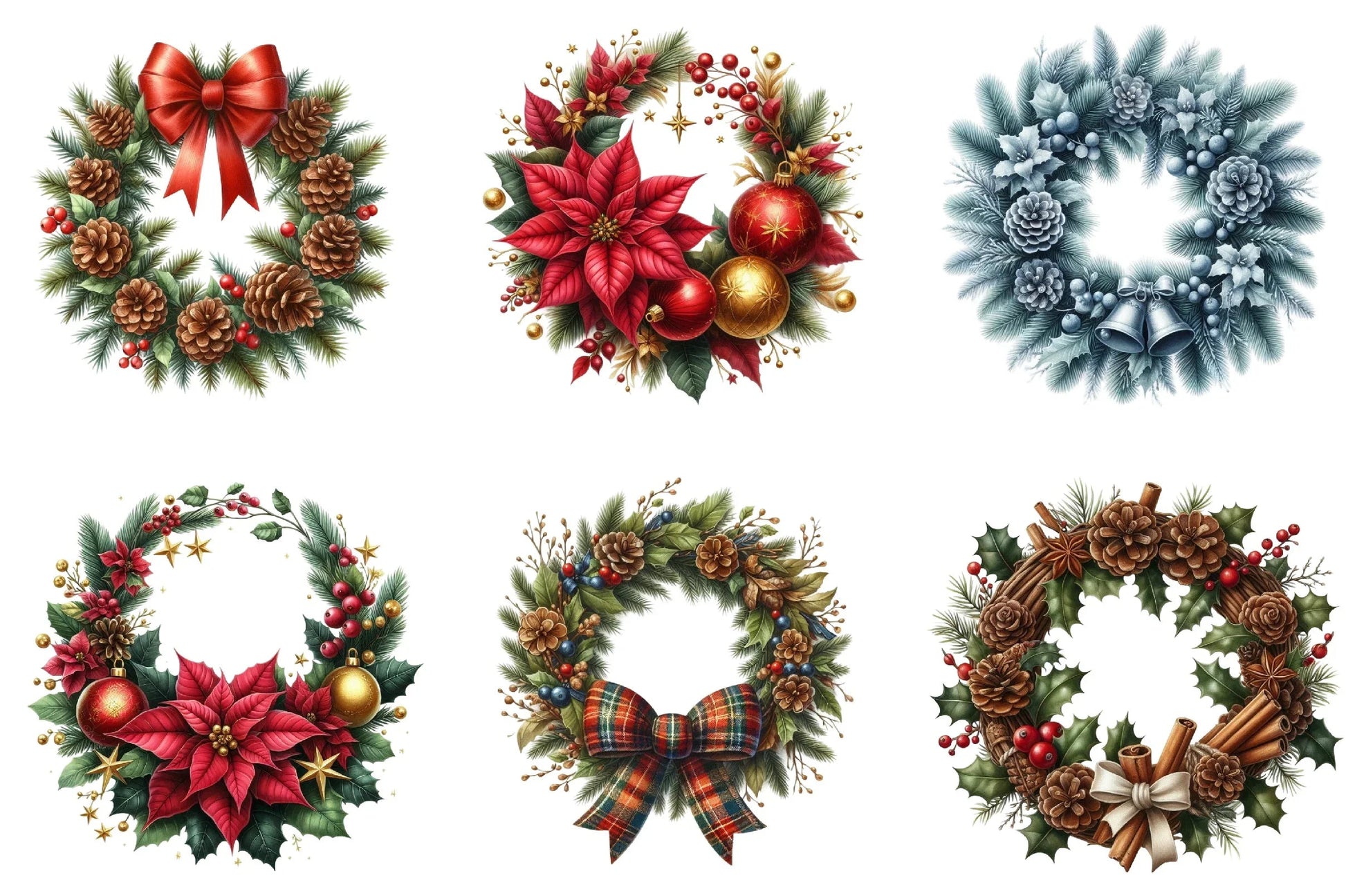 Christmas Wreath Clipart Bundle - CraftNest - Digital Crafting and Art