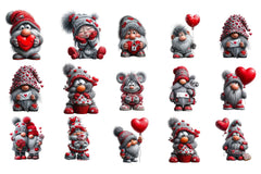Valentine Gnome Clipart Design Bundle - CraftNest - Digital Crafting and Art