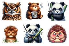 Grumpy Animals Clipart Bundle - CraftNest - Digital Crafting and Art